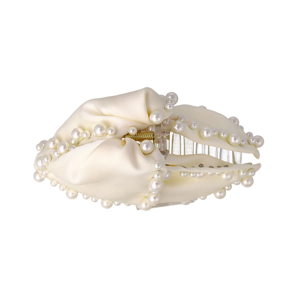 Pearlized Bow Hair Claw