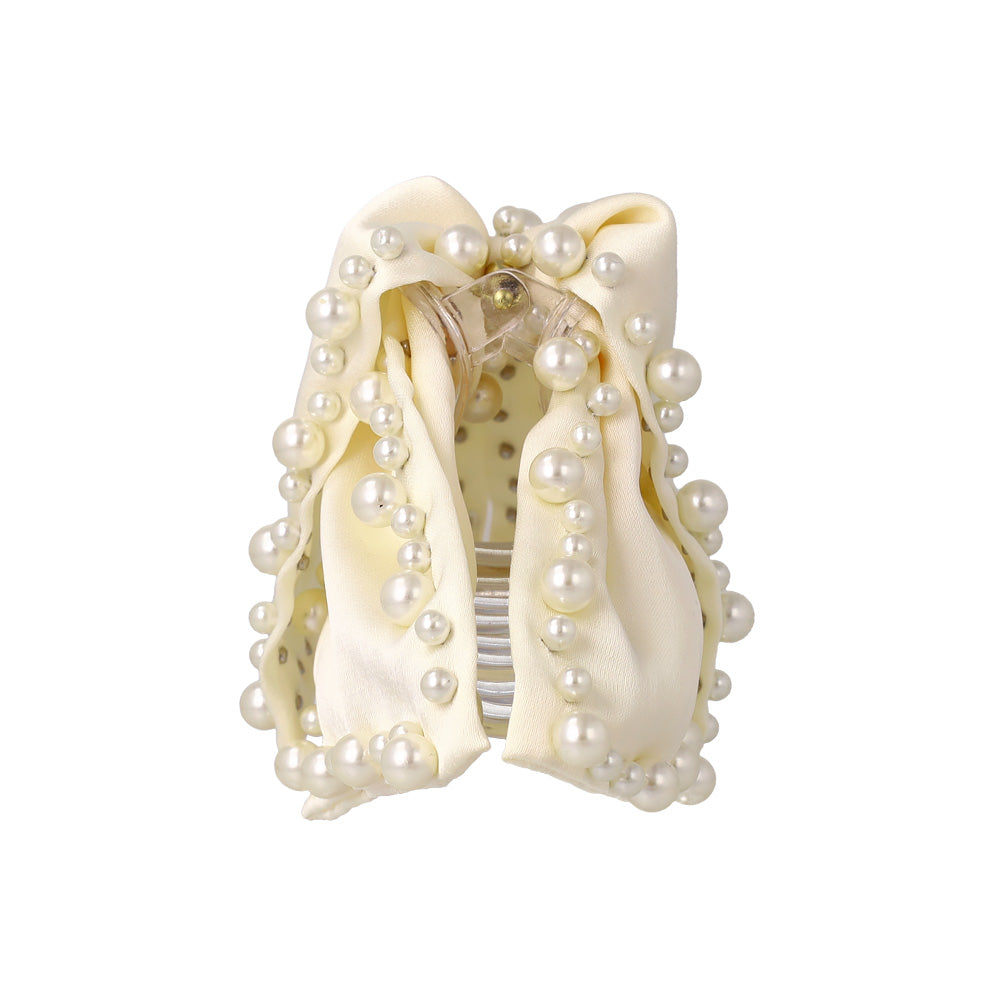 Pearlized Bow Hair Claw