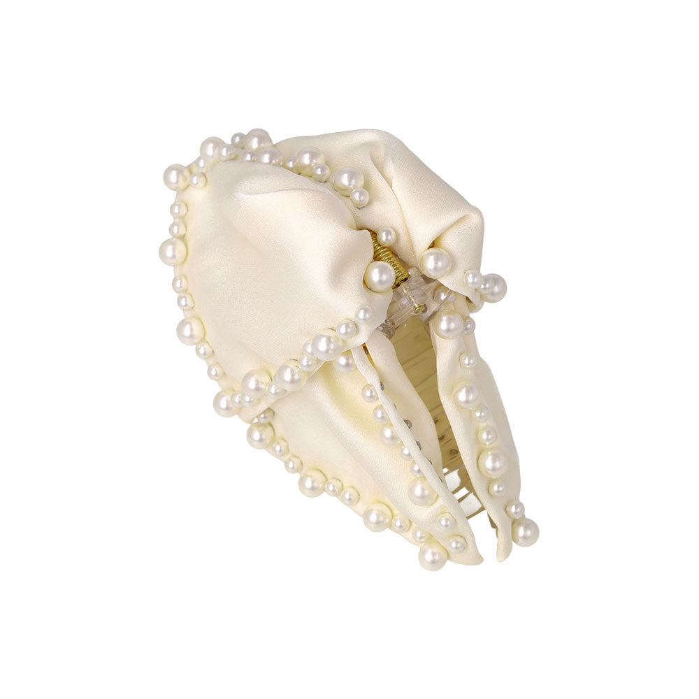 Pearlized Bow Hair Claw