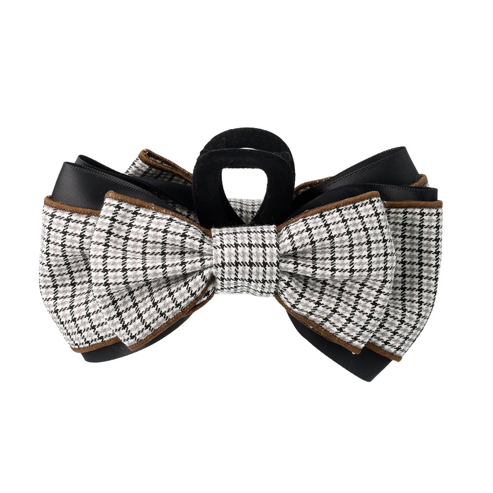 Layered Plaid Bow Hair Claw