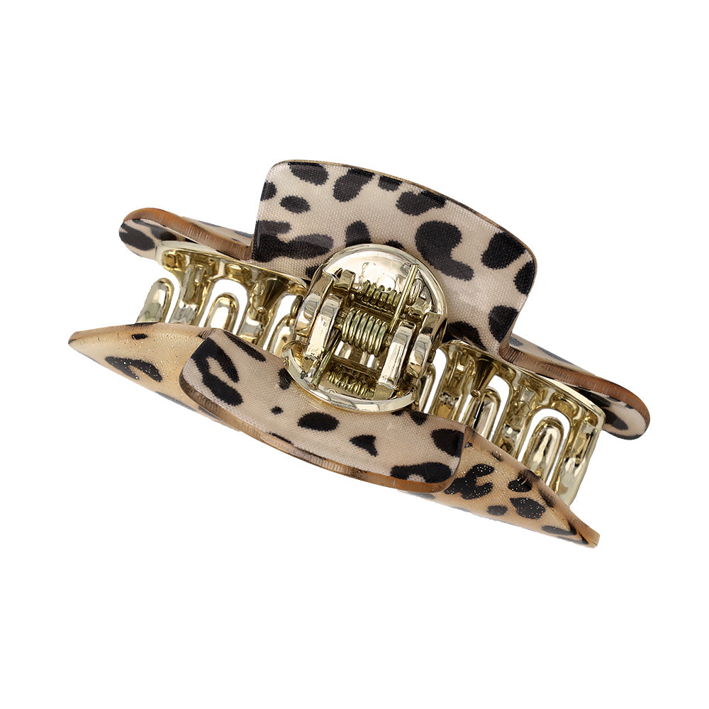 Glittery Leopard Pattern Hair Claw