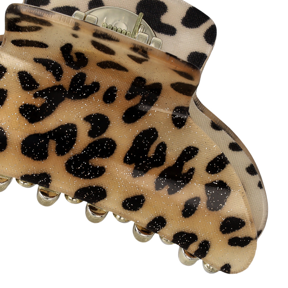 Glittery Leopard Pattern Hair Claw