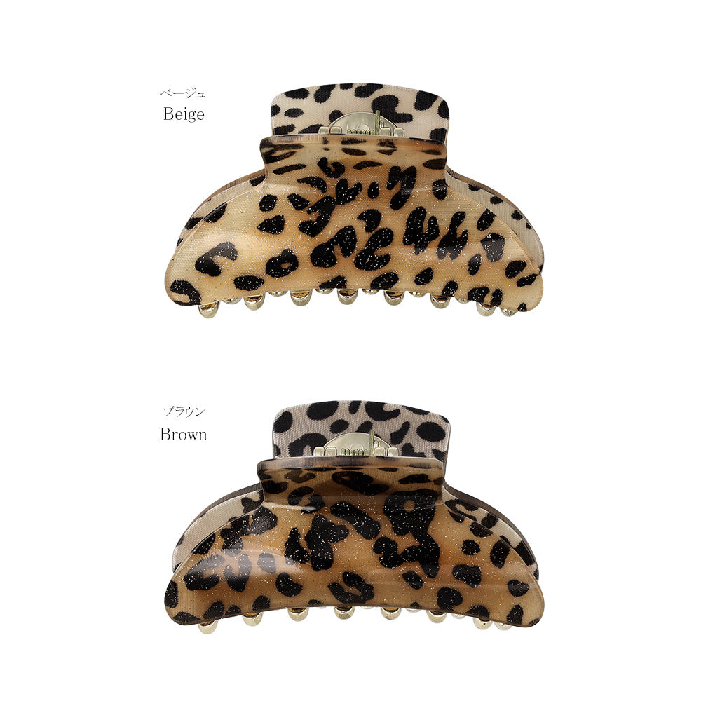Glittery Leopard Pattern Hair Claw