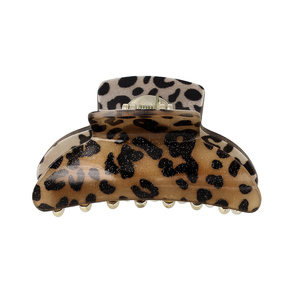 Glittery Leopard Pattern Hair Claw