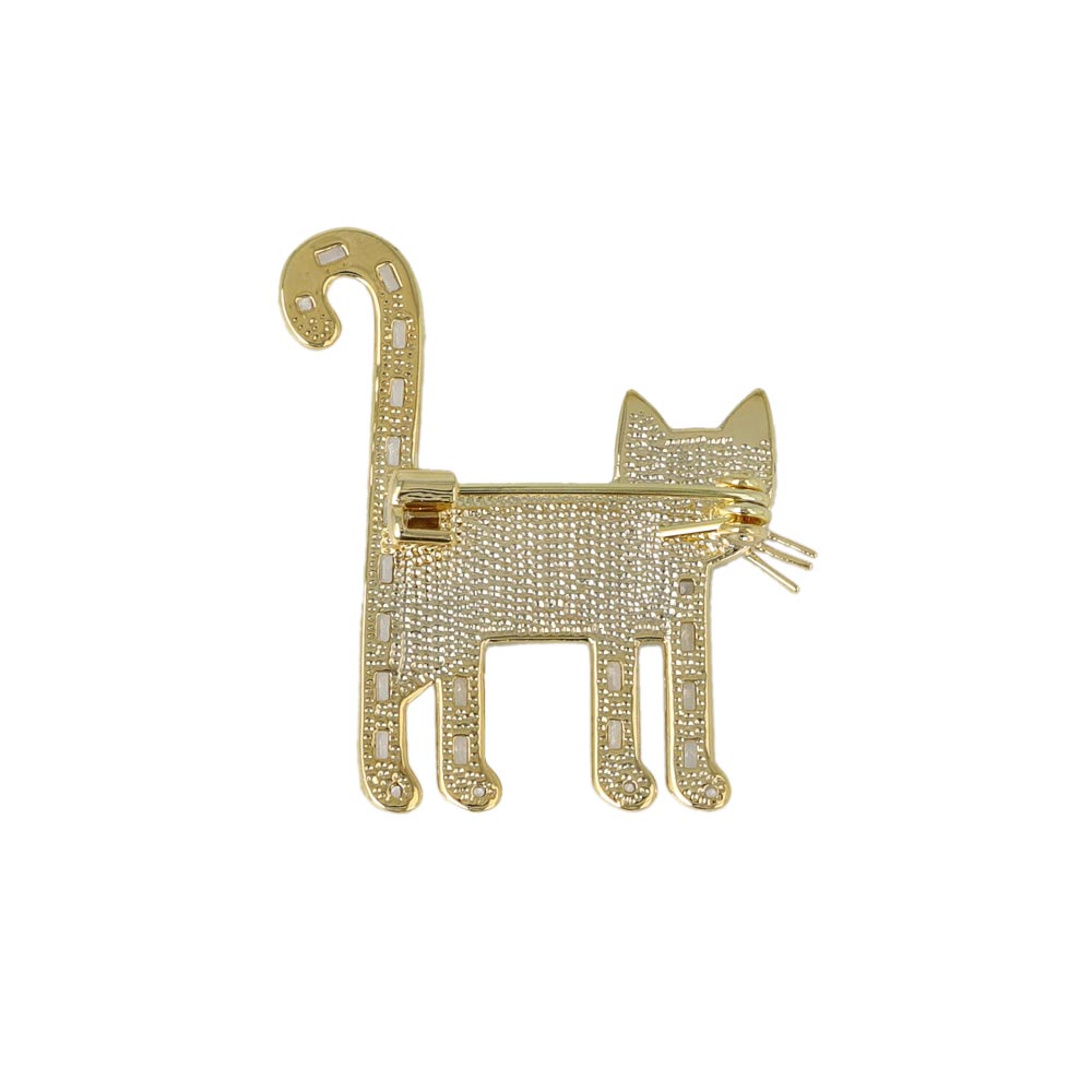 Rhinestone Cat Brooch