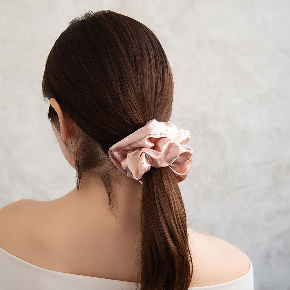 Dot Encrusted Big Hair Scrunchie