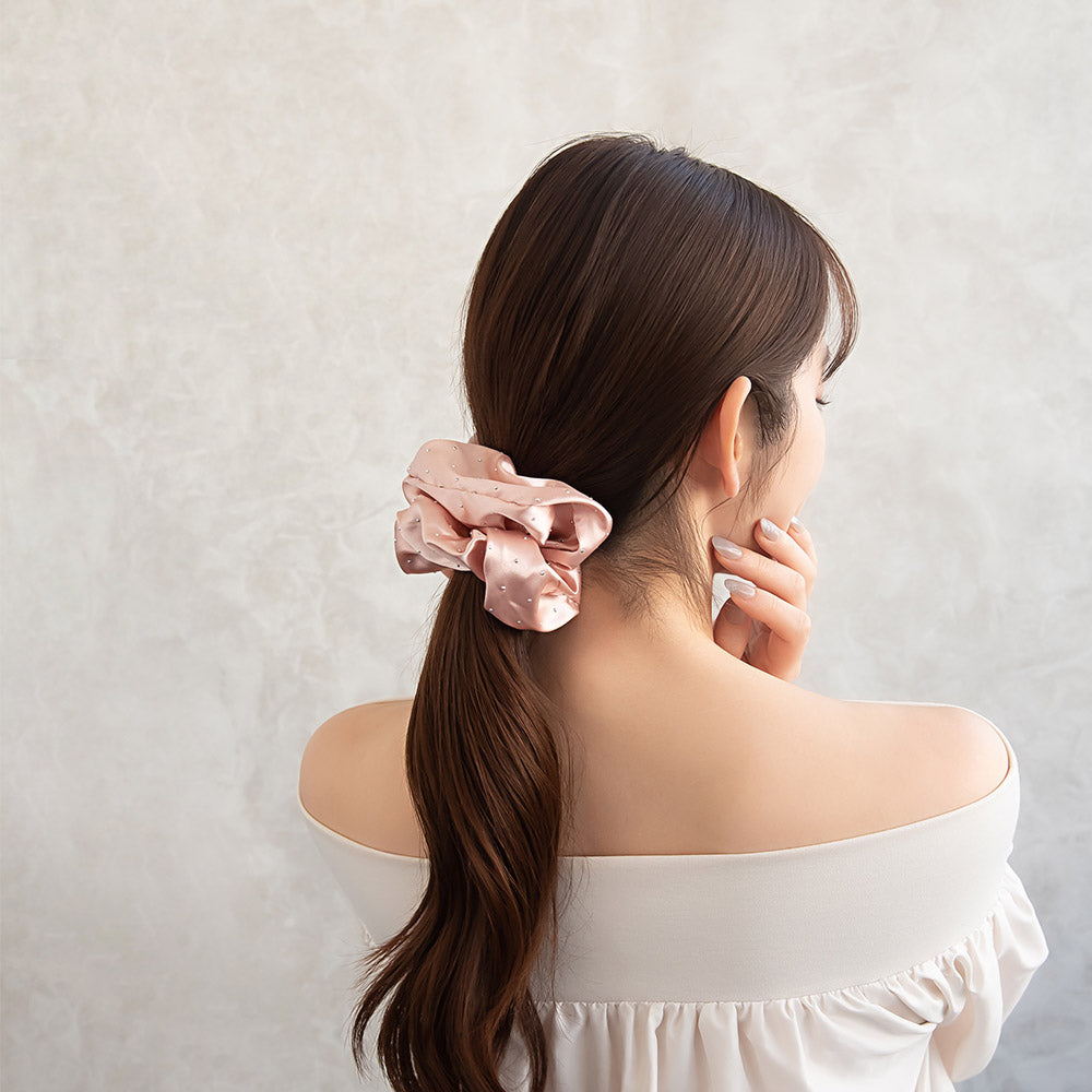 Dot Encrusted Big Hair Scrunchie