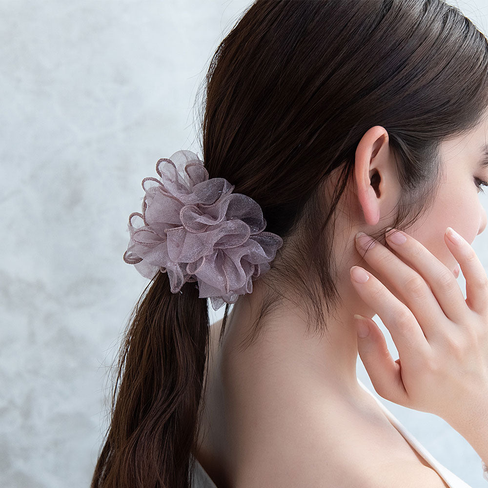 Ruffle Shimmering Hair Scrunchie