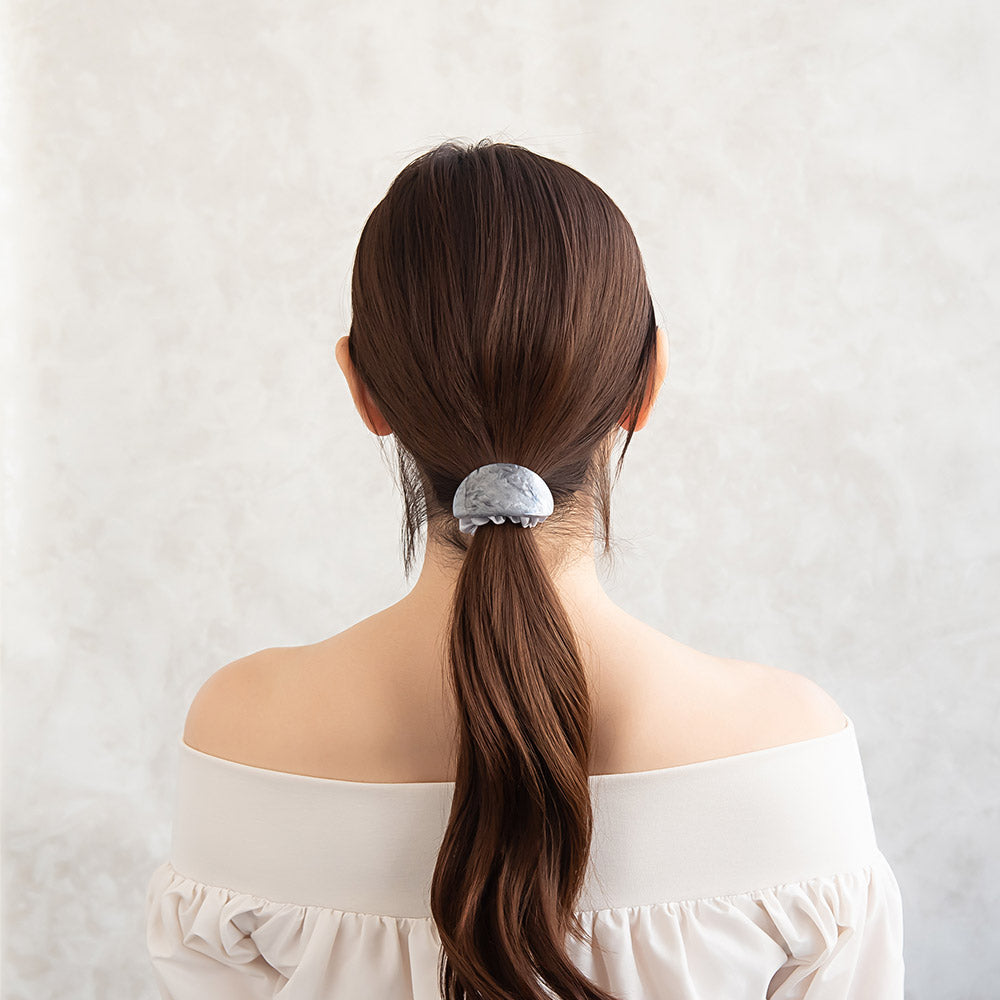 Muted Oval Plate Studded Scrunchie