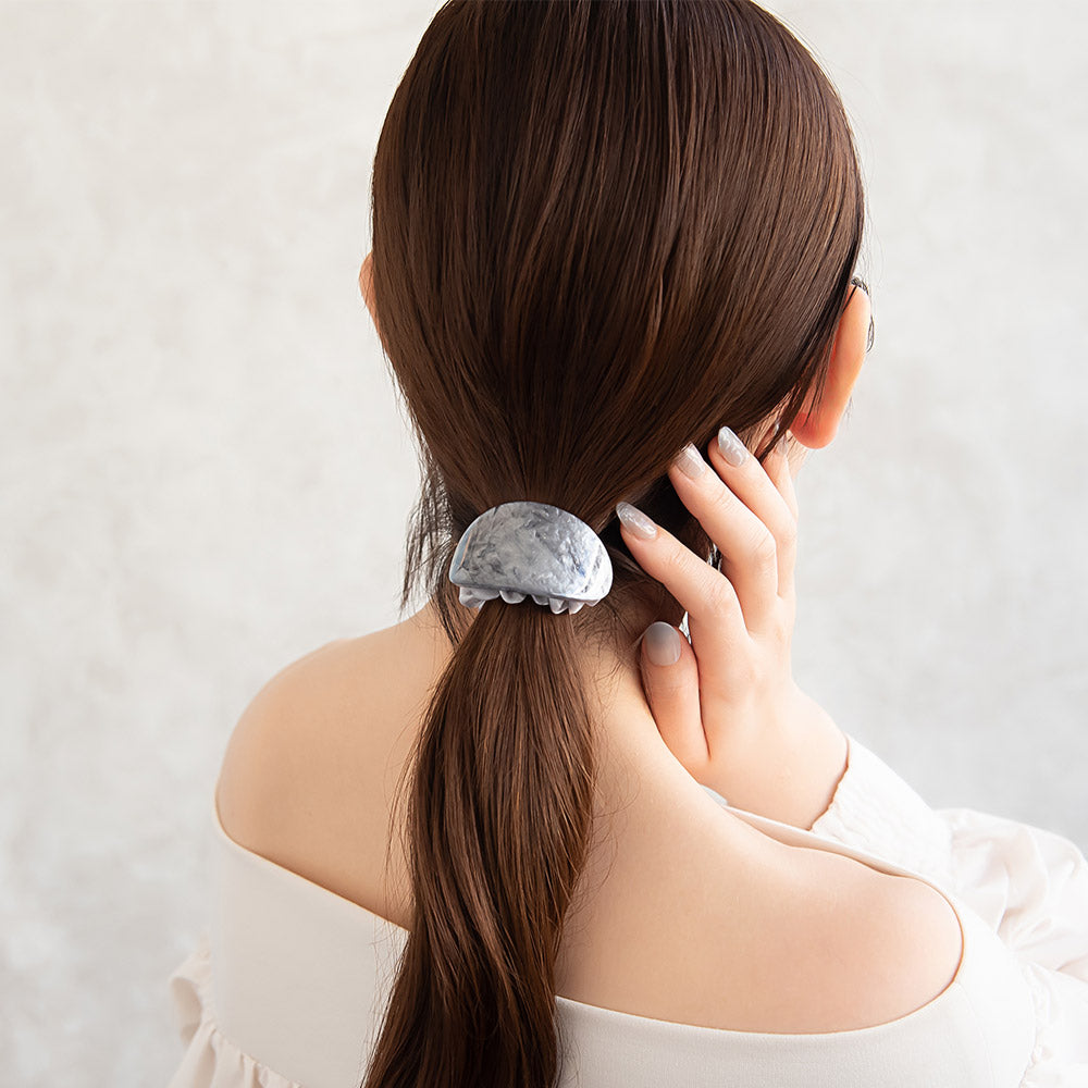 Muted Oval Plate Studded Scrunchie