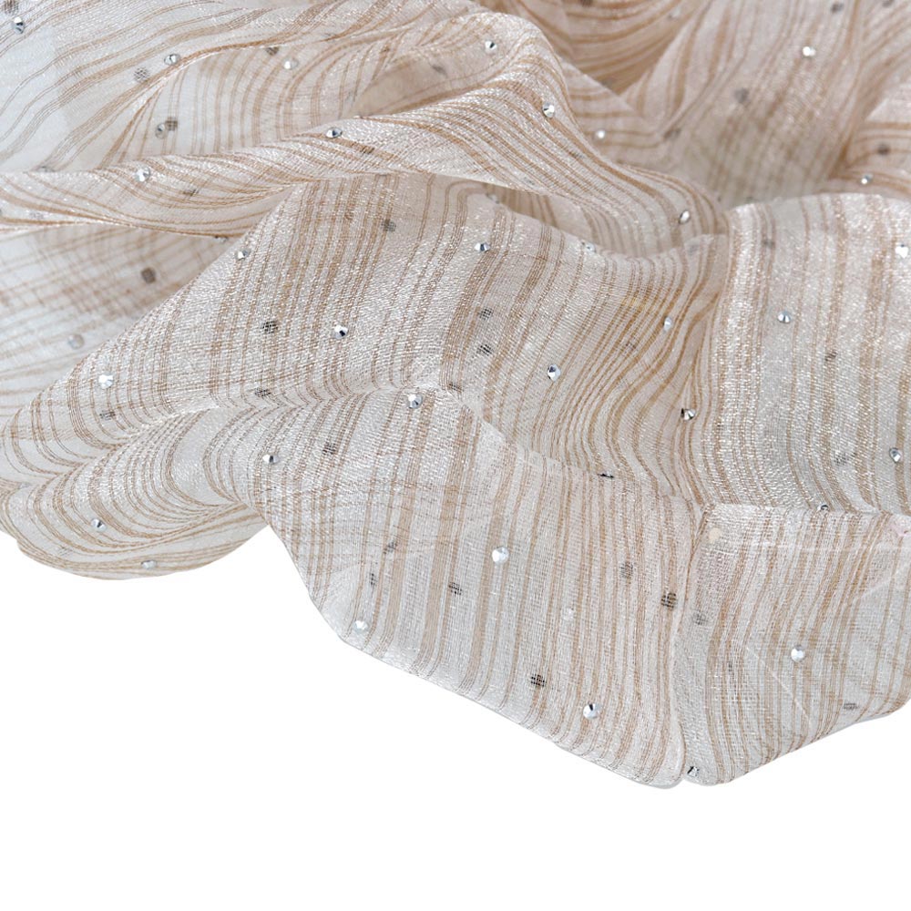 Sheer Stripe Metallic Dot Scrunchie