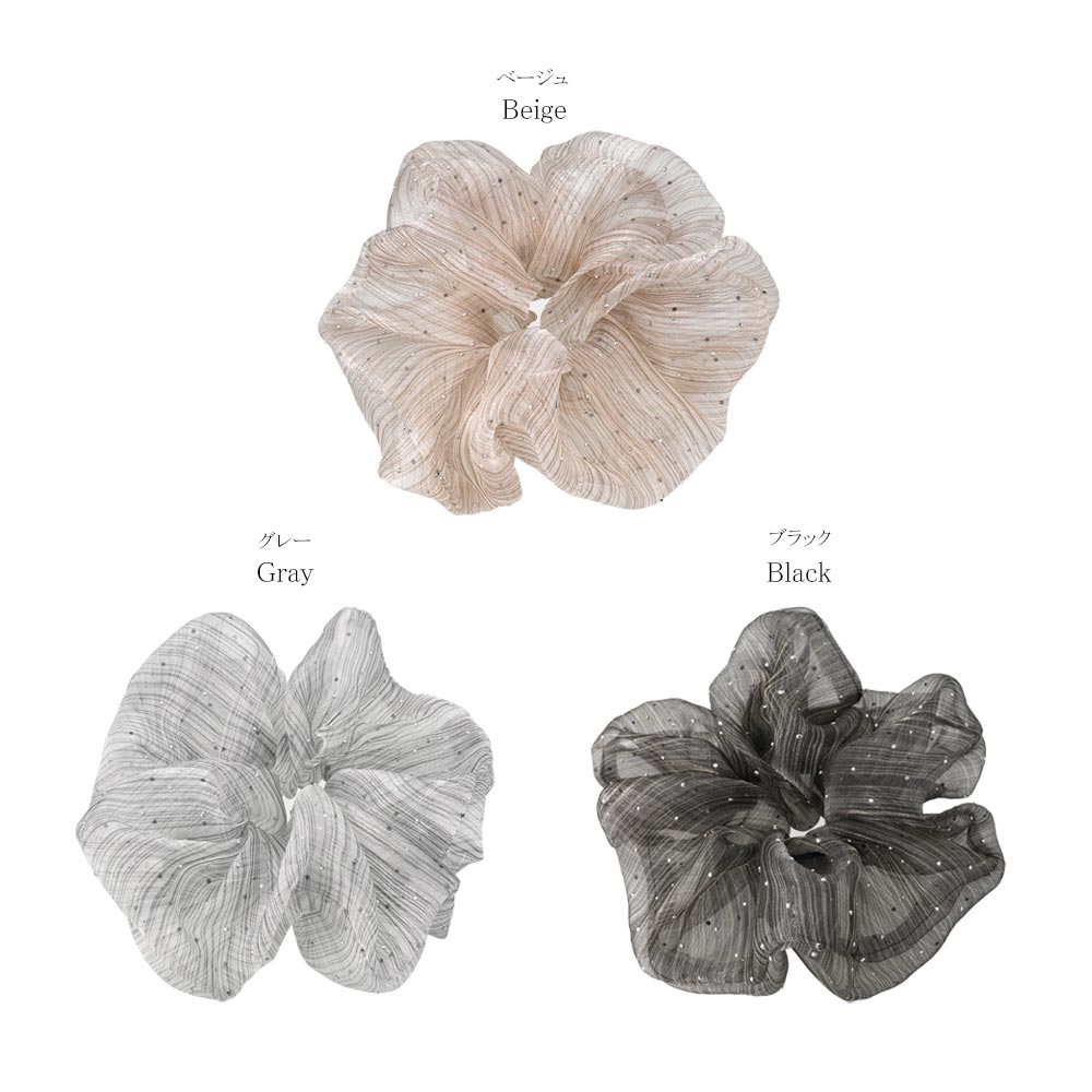 Sheer Stripe Metallic Dot Scrunchie