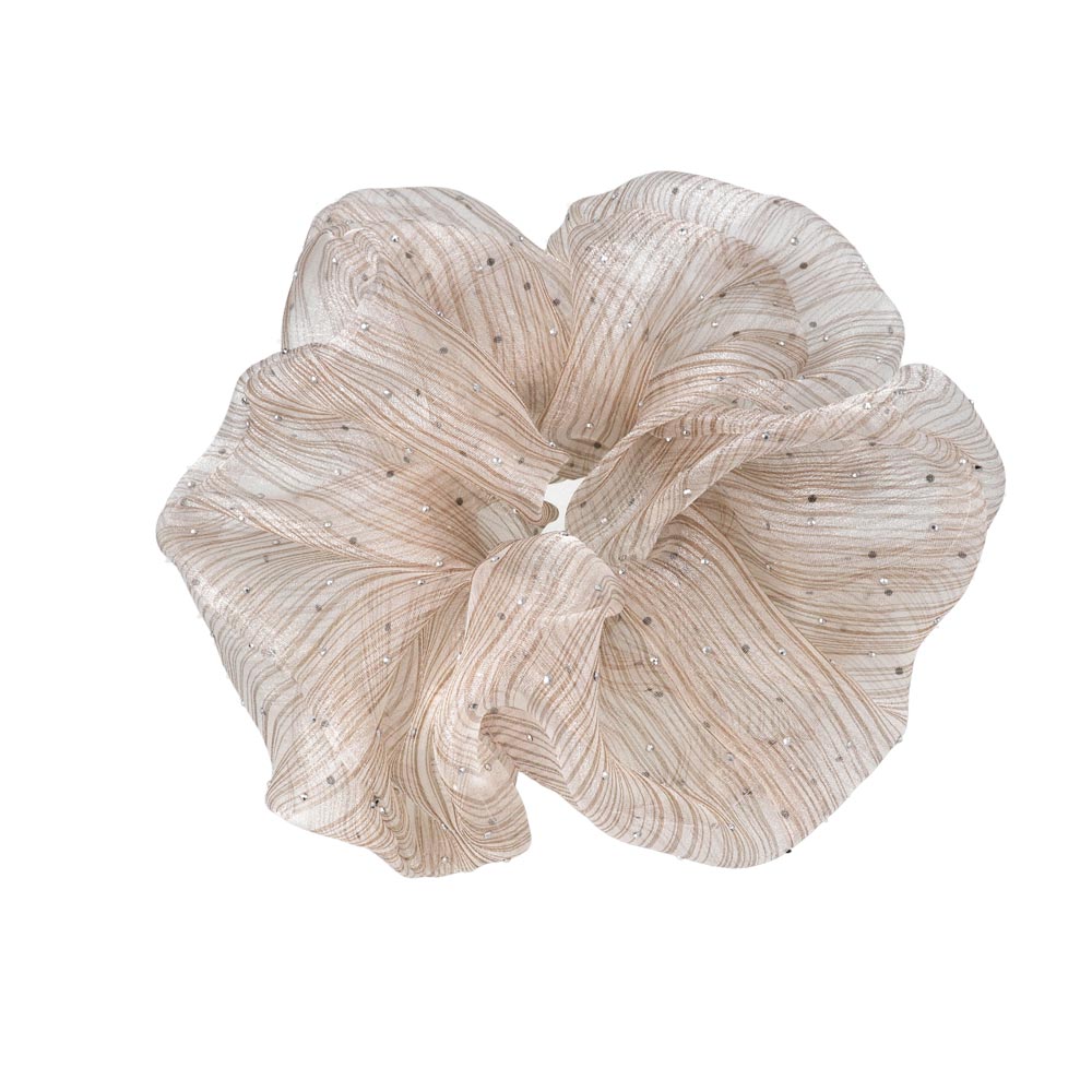 Sheer Stripe Metallic Dot Scrunchie
