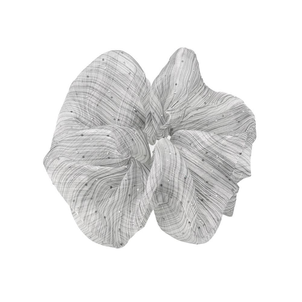 Sheer Stripe Metallic Dot Scrunchie