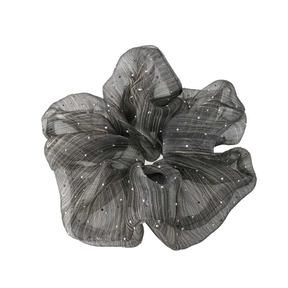 Sheer Stripe Metallic Dot Scrunchie