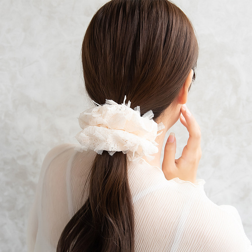 Floral Lace Hair Scrunchie - osewaya