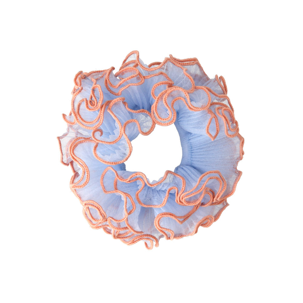 Colored Edge Ruffled Scrunchie