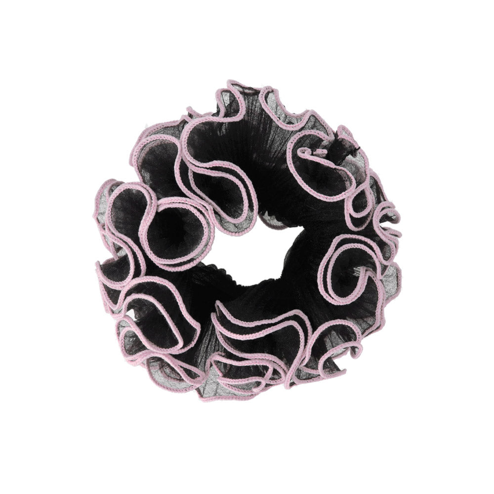 Colored Edge Ruffled Scrunchie