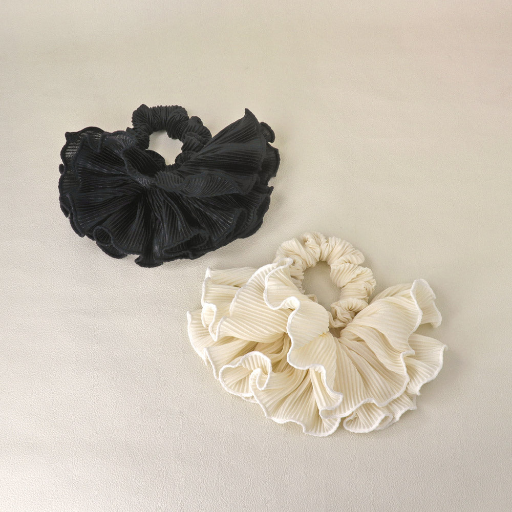 Solid Pleated Scrunchie