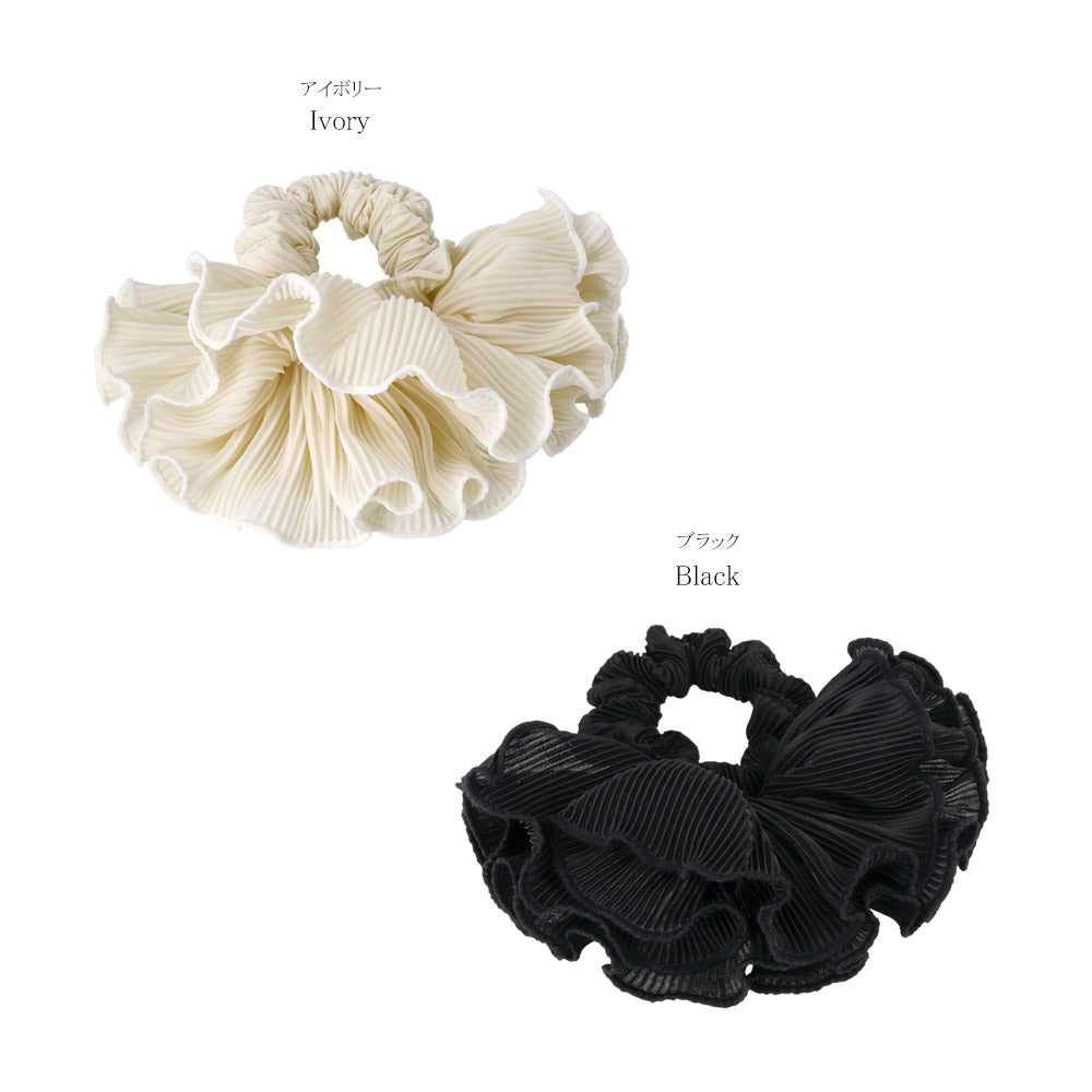 Solid Pleated Scrunchie