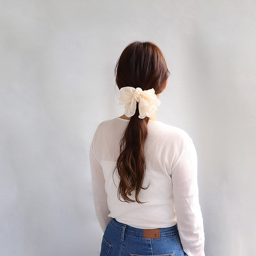 Solid Pleated Scrunchie