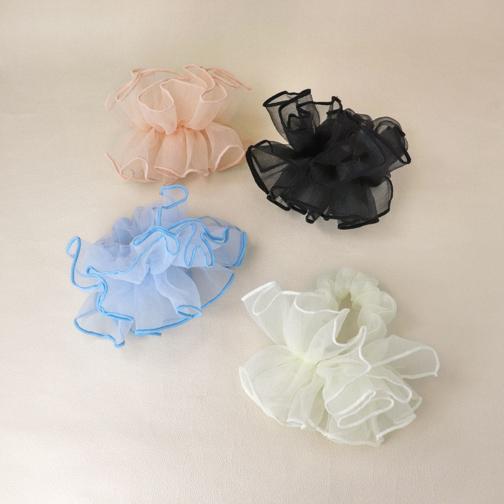 Sheer Ruffle Hair Scrunchie