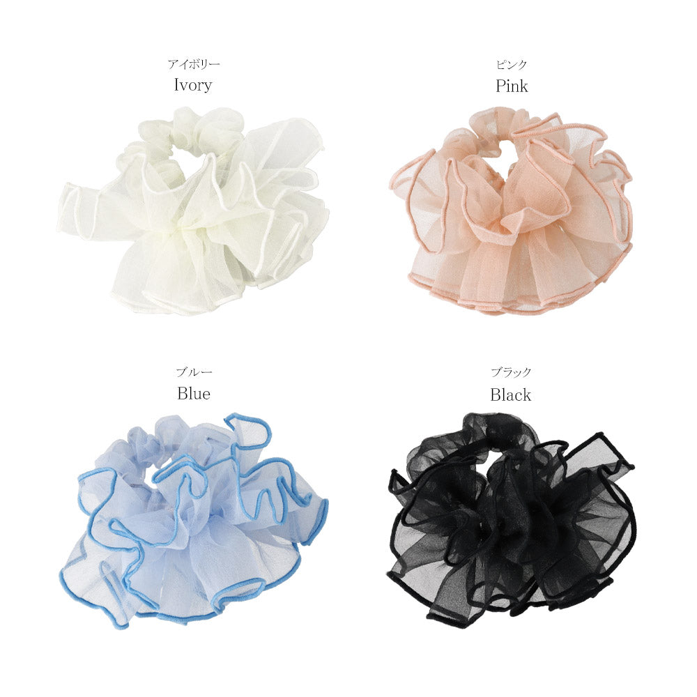 Sheer Ruffle Hair Scrunchie