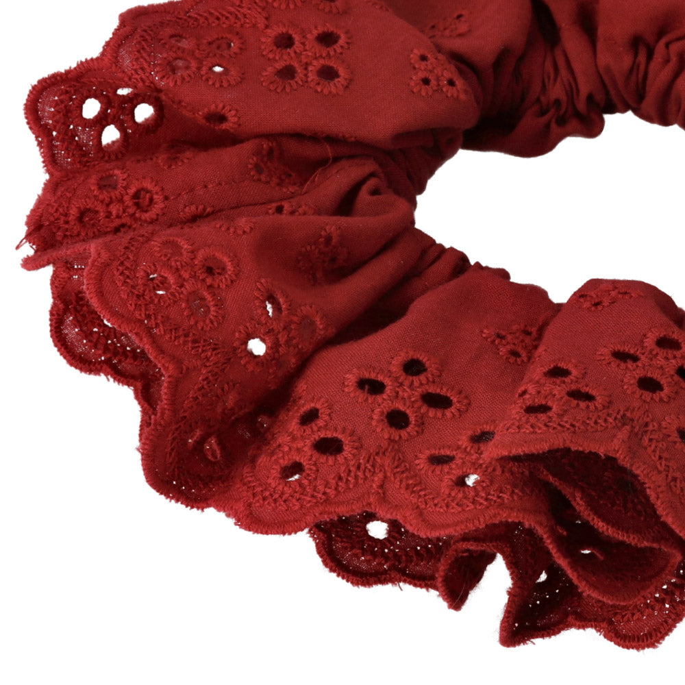 Floral Lace Ruffle Scrunchie