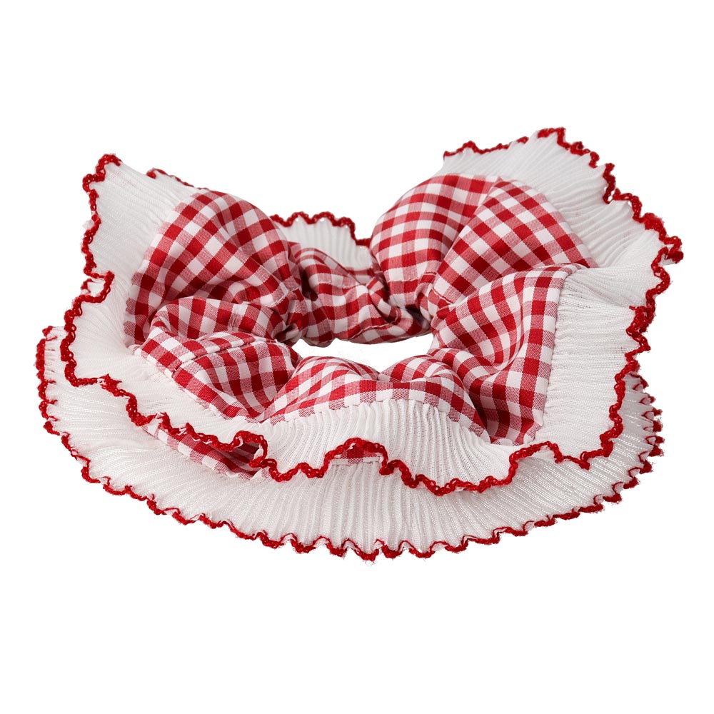 Frill Edge Checkered Big Scrunchie