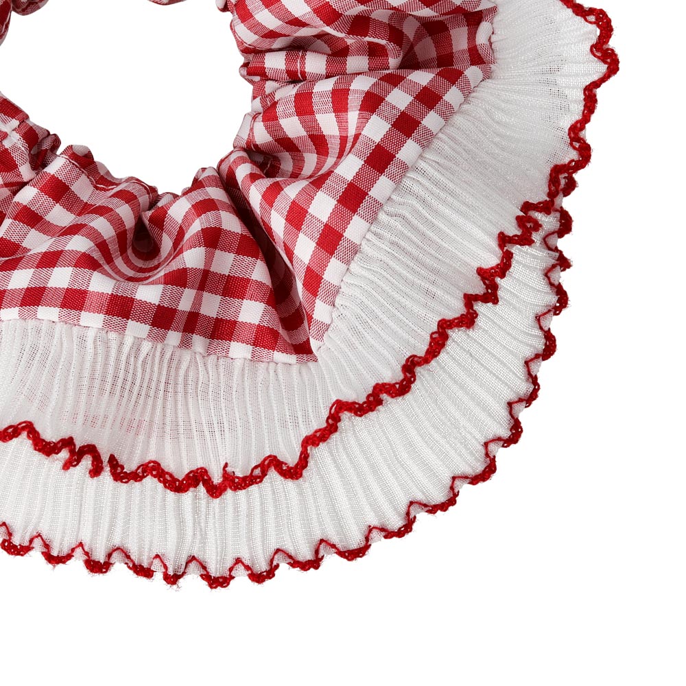 Frill Edge Checkered Big Scrunchie