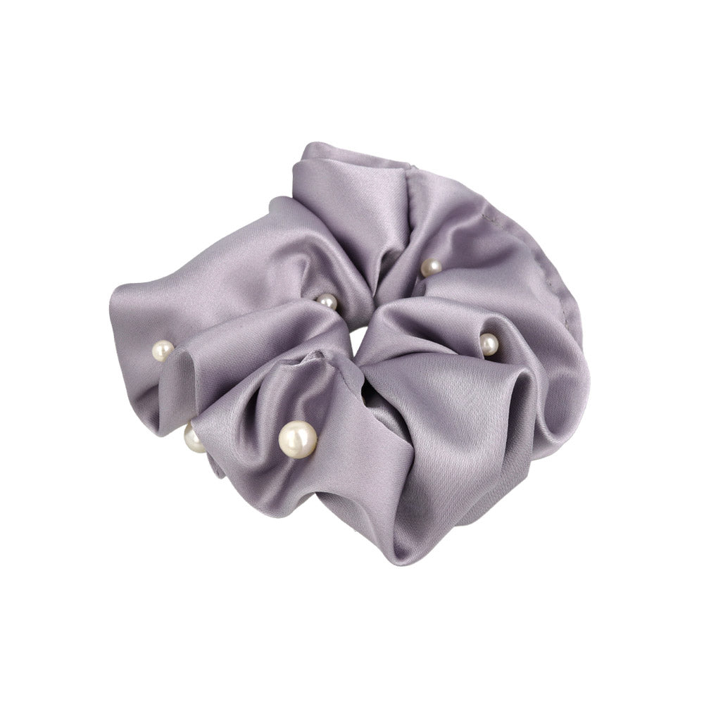 Pearl Encrusted Satin Scrunchie