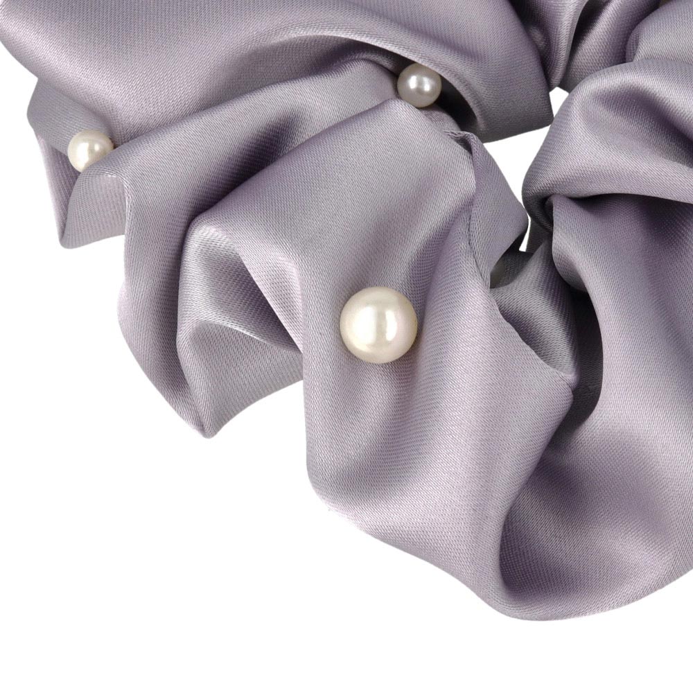 Pearl Encrusted Satin Scrunchie