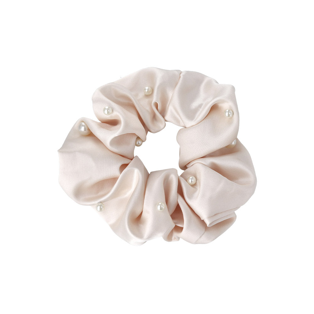 Pearl Encrusted Satin Scrunchie