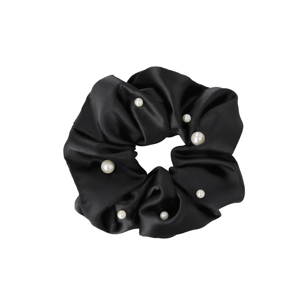 Pearl Encrusted Satin Scrunchie