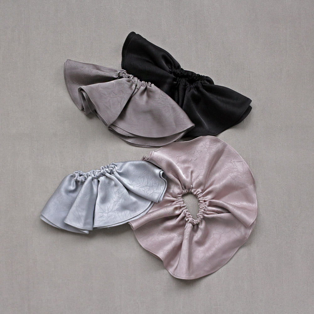 Large Textured Dusty Satin Scrunchie - osewaya
