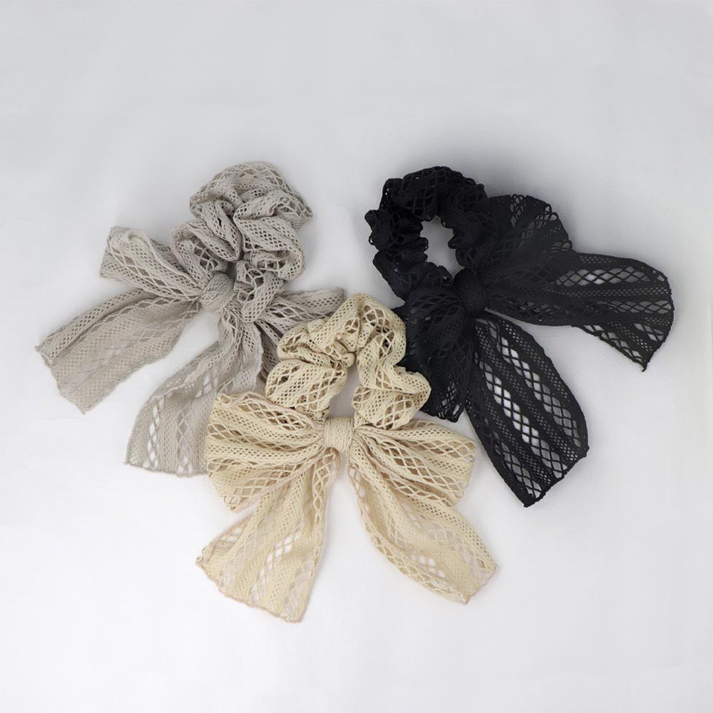 Breathable Lace Bow Scrunchie - osewaya