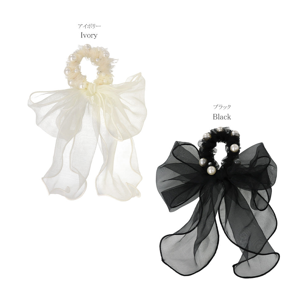 Big Sheer Bow Pearlized Scrunchie