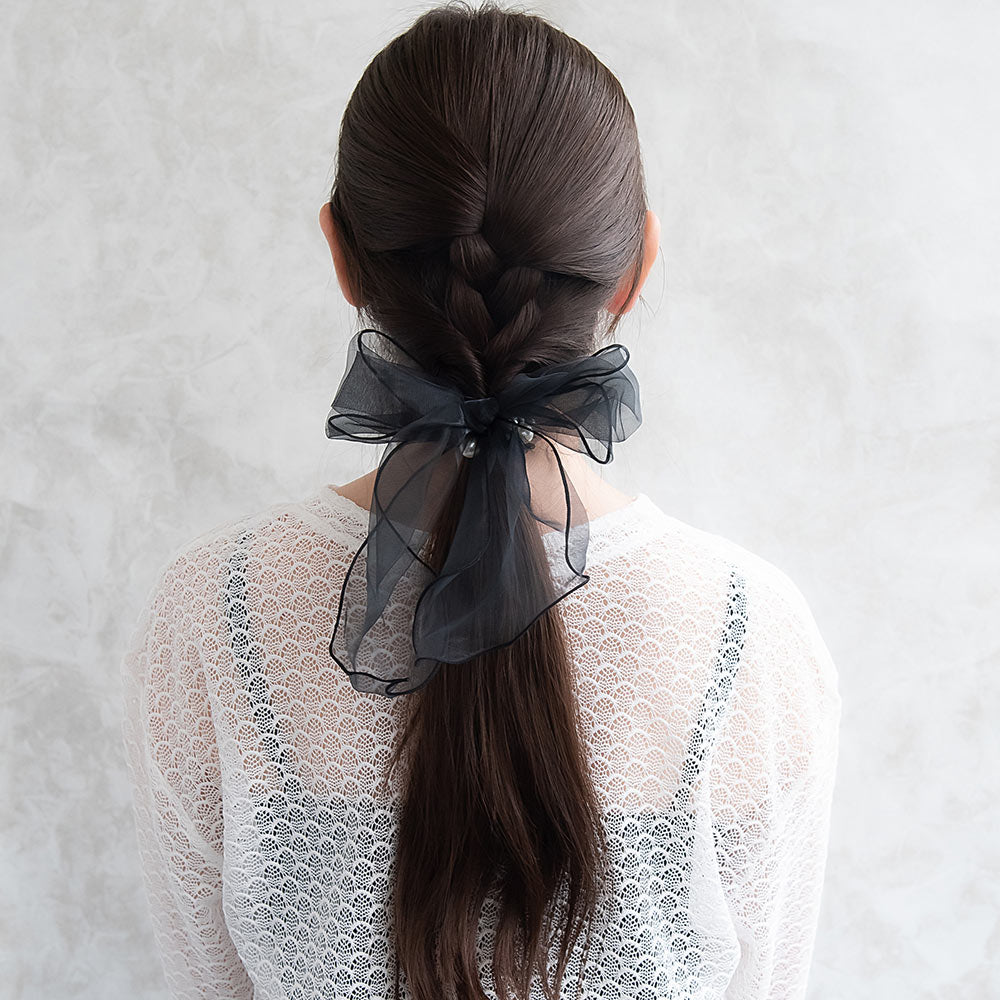 Big Sheer Bow Pearlized Scrunchie