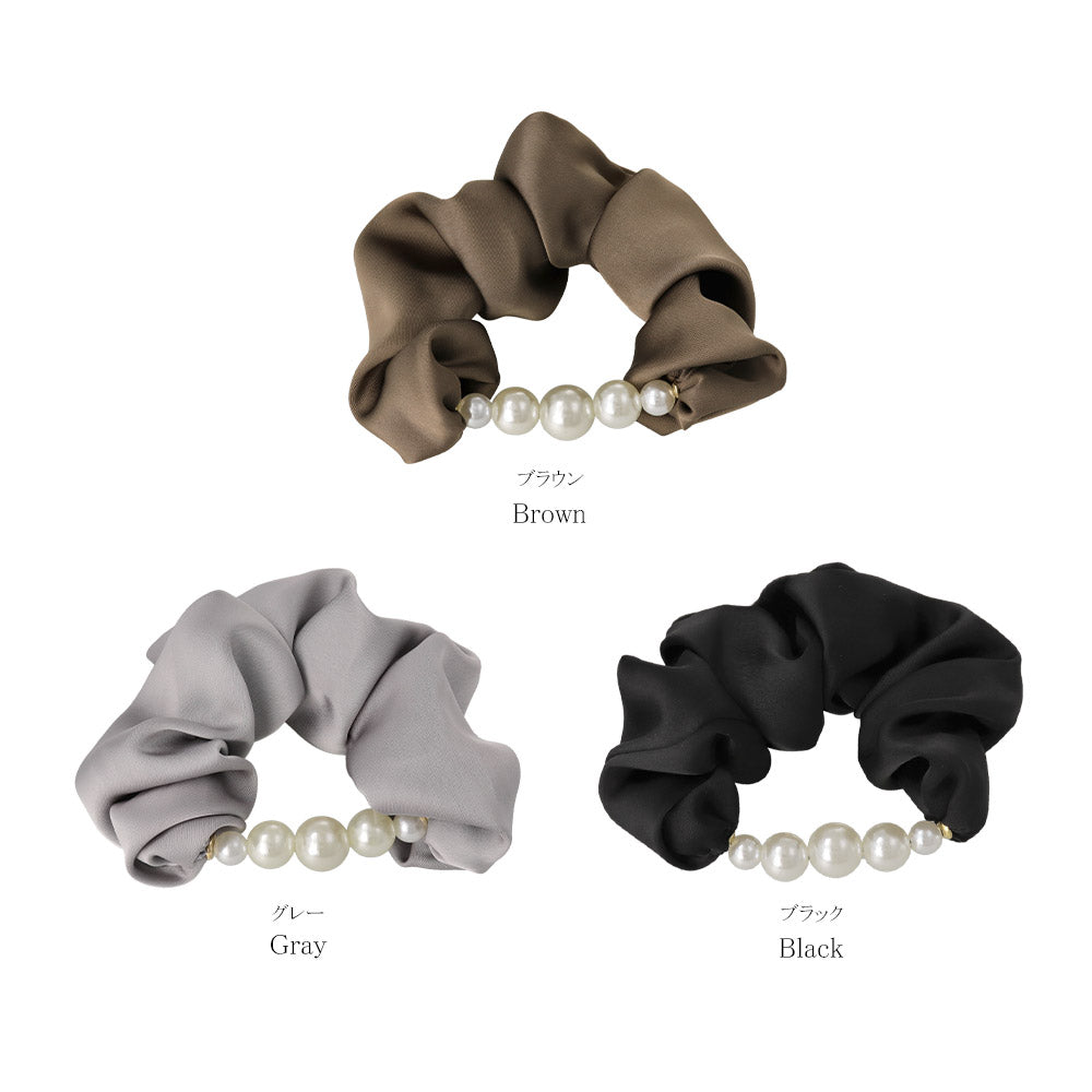 Pearl Line Hair Scrunchie
