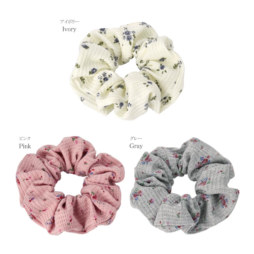 Floral Waffle Knit Scrunchie