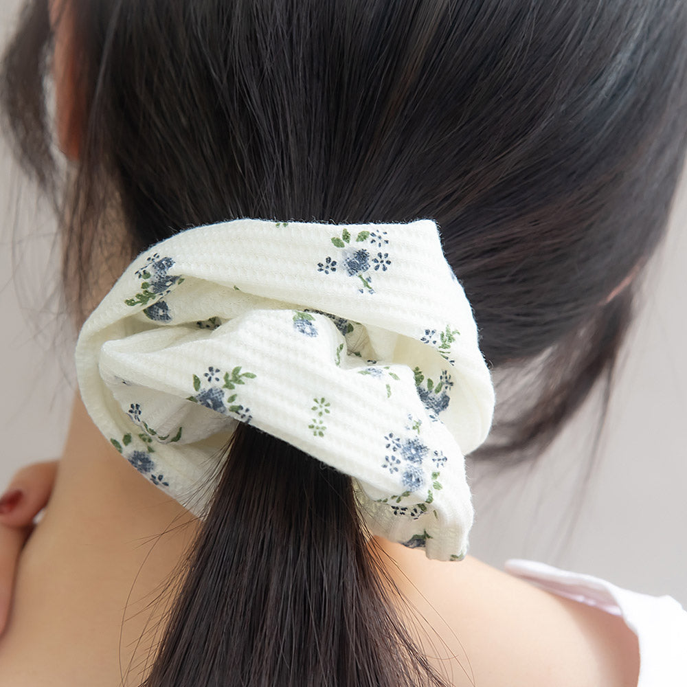 Floral Waffle Knit Scrunchie