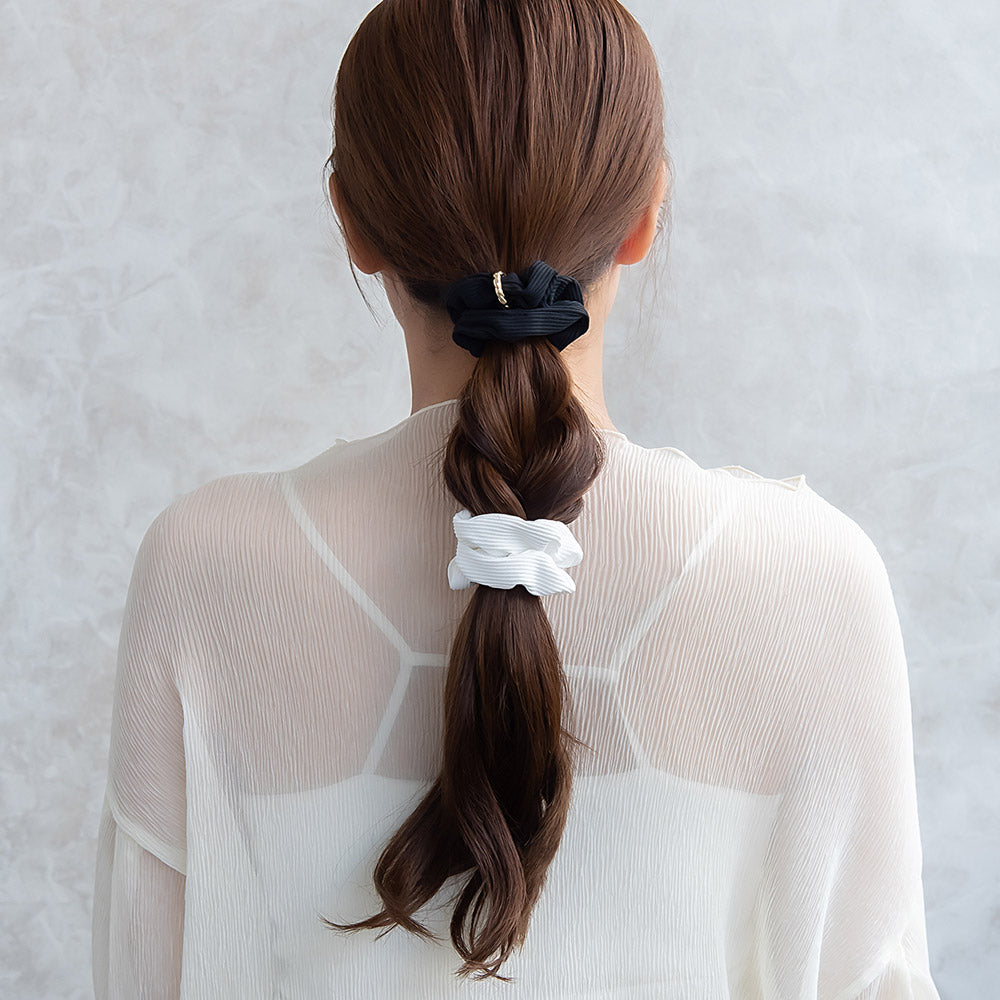 Ribbed Plain Scrunchie Set - osewaya