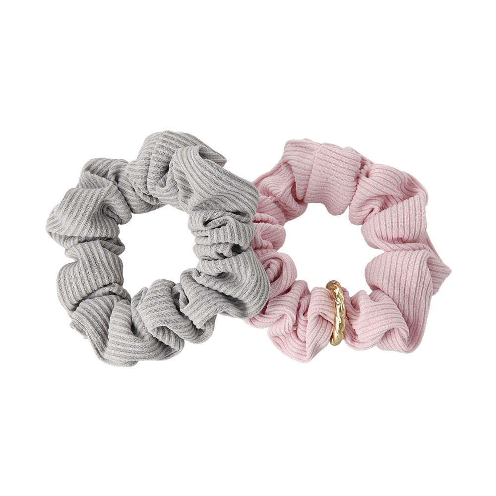 Ribbed Plain Scrunchie Set