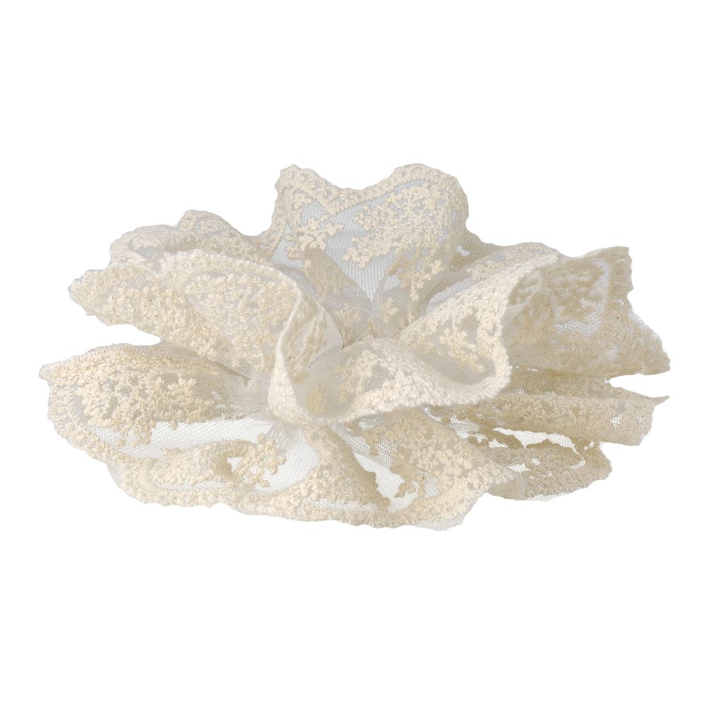 Embroidered Lace Scallop Scrunchie