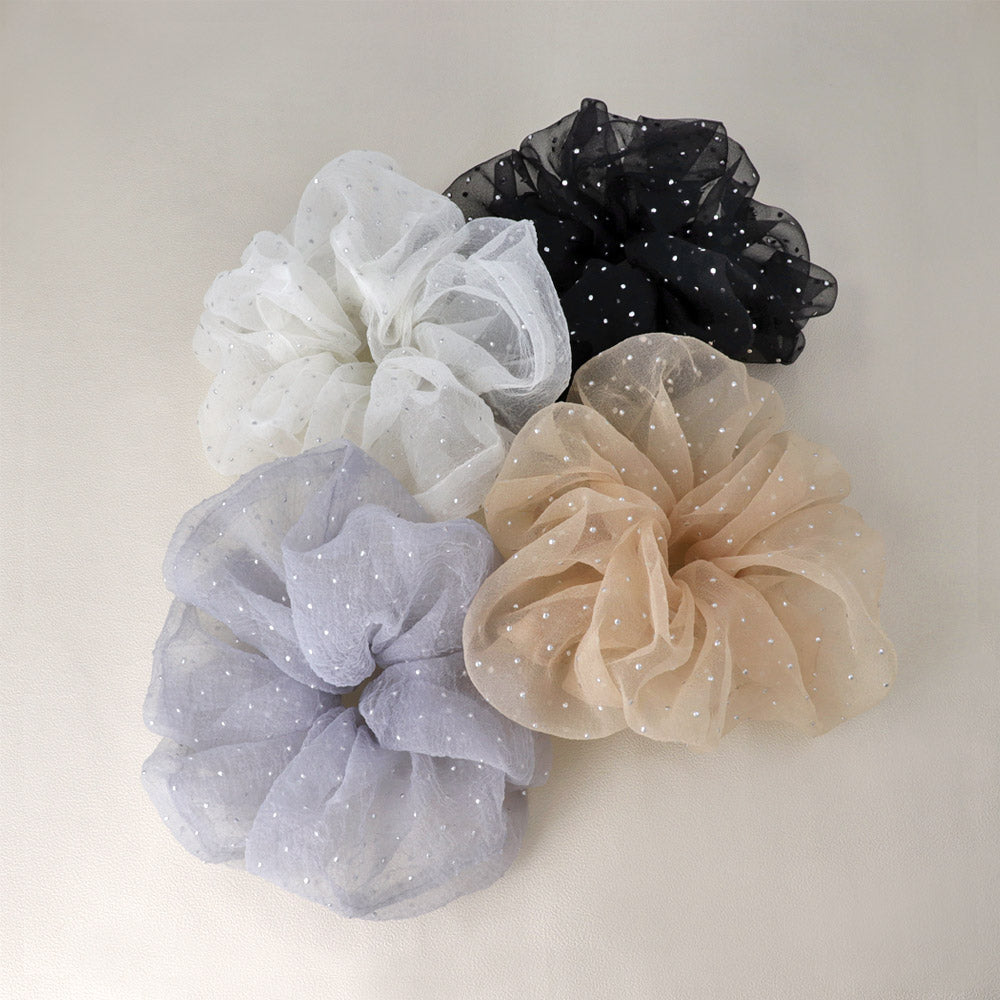 Large Dot Sheer Scrunchie - osewaya
