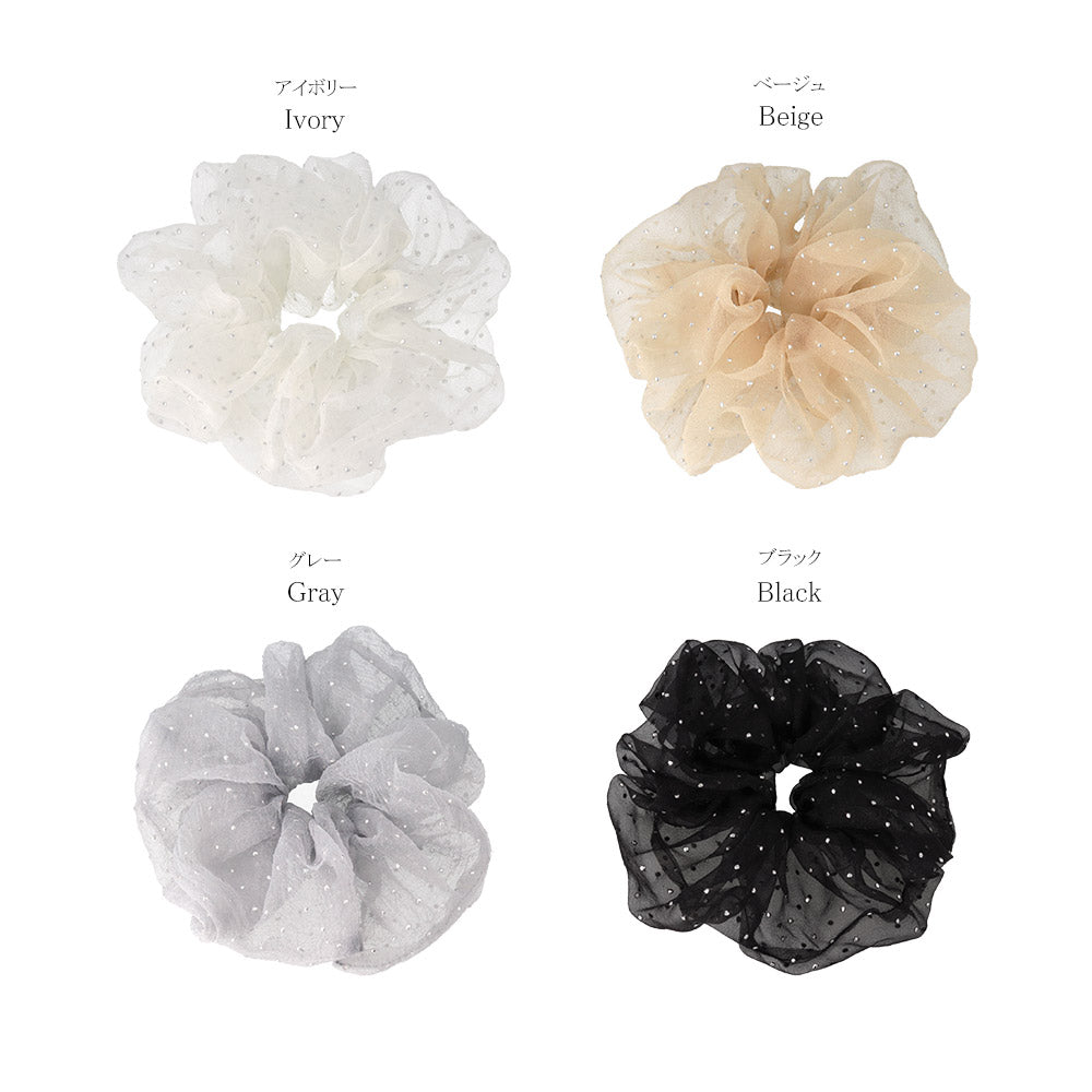 Large Dot Sheer Scrunchie