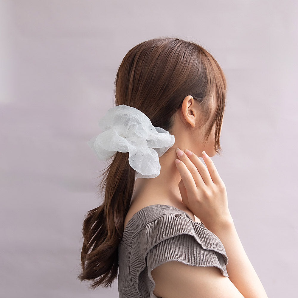 Large Dot Sheer Scrunchie
