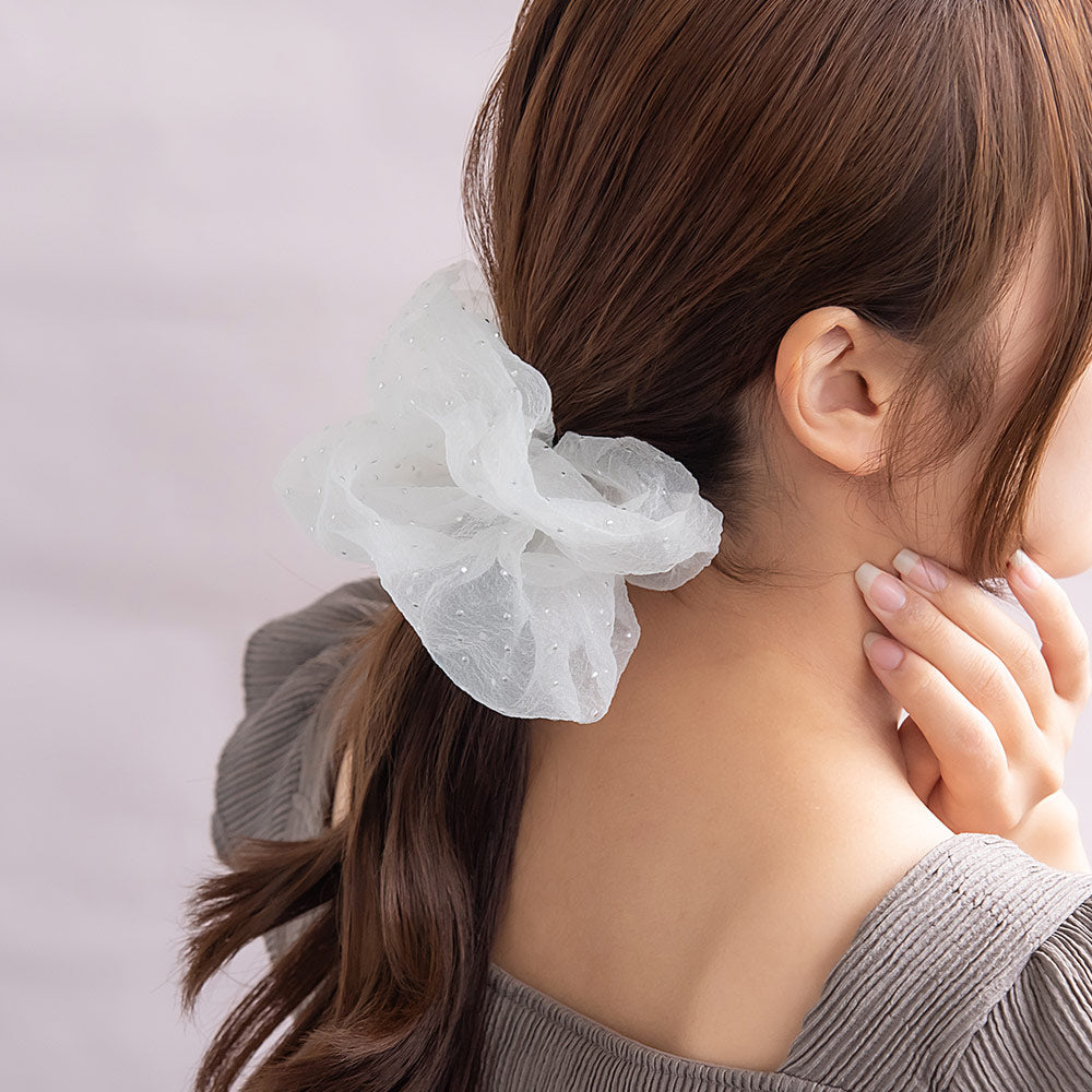 Large Dot Sheer Scrunchie