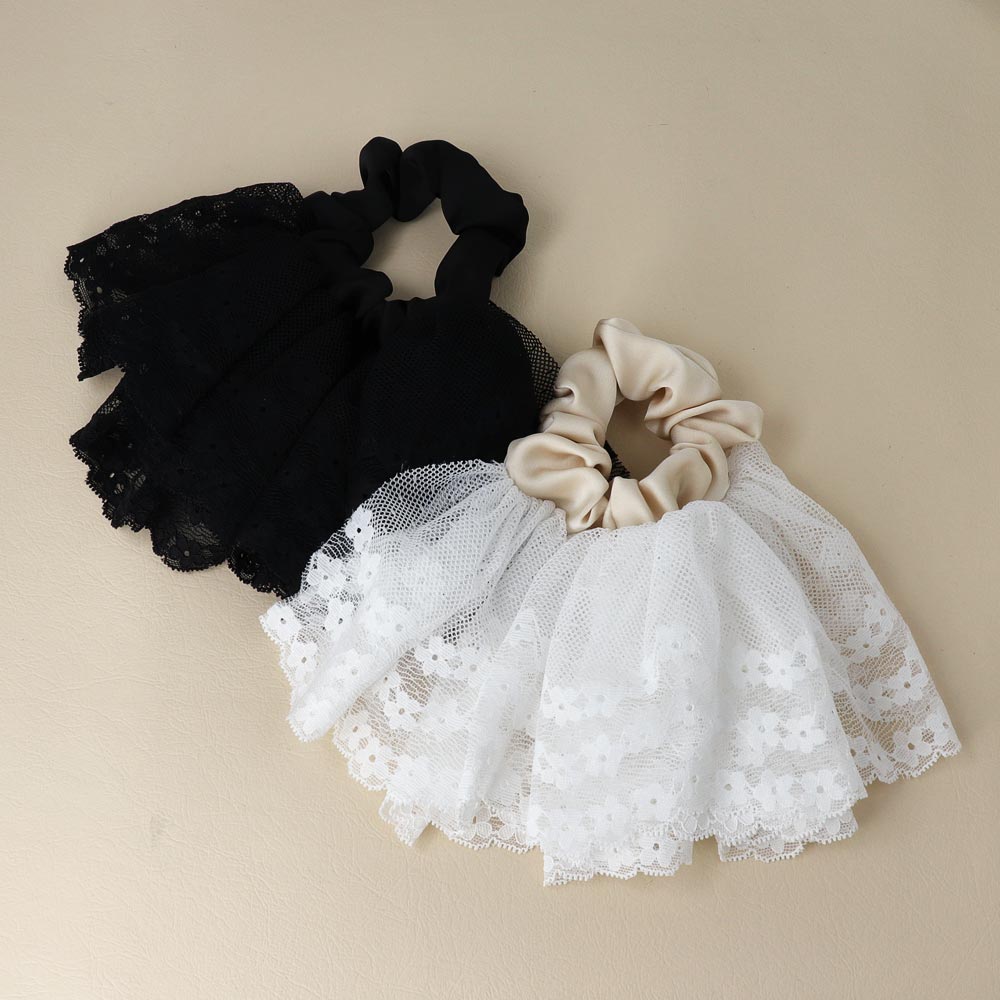 Tulle Lace Frill Scrunchie - osewaya