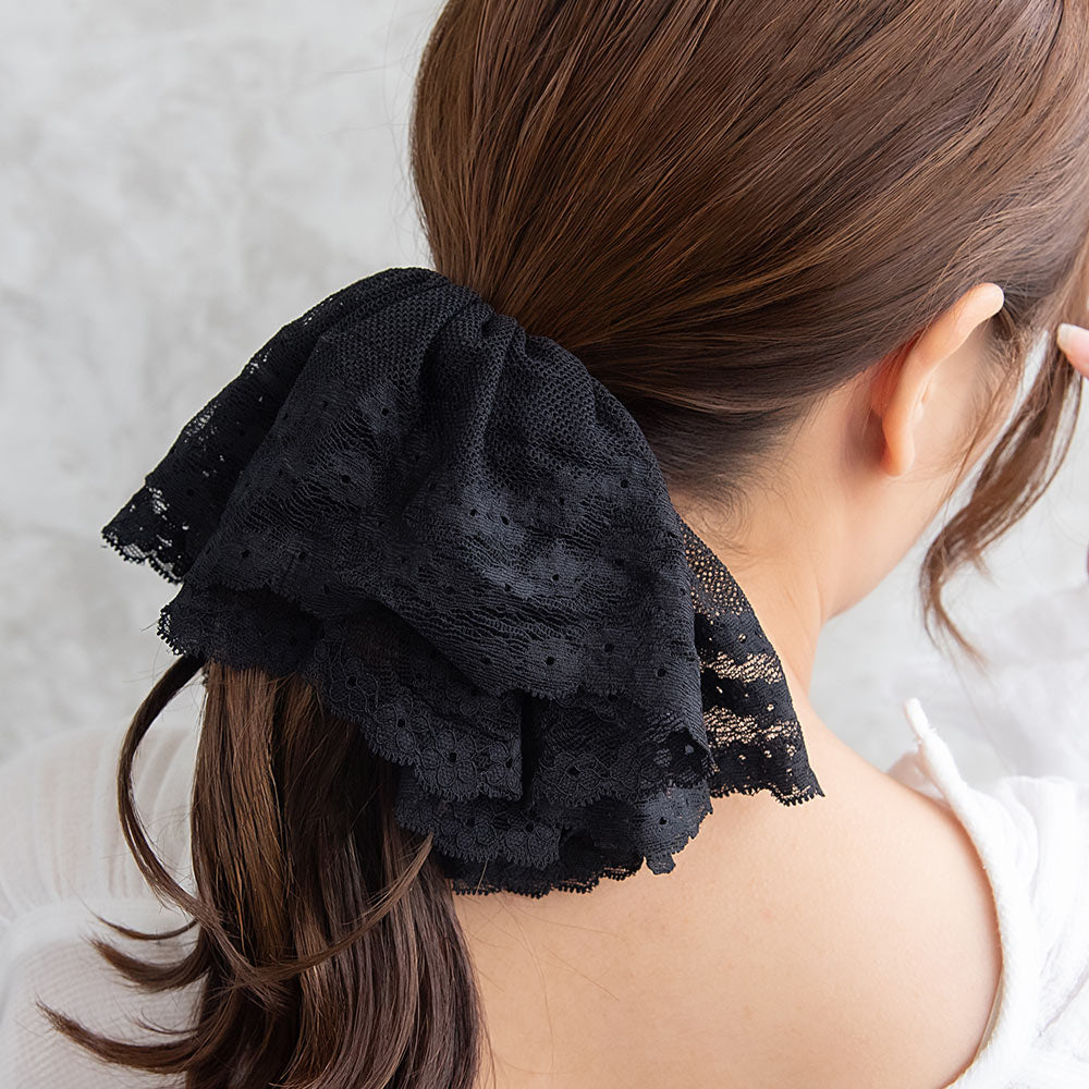 Tulle Lace Frill Scrunchie - osewaya